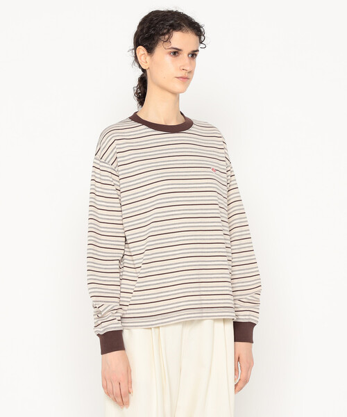 DANTON（ダントン）の「Women's Long Sleeve T-shirt Stripe（Tシャツ/カットソー・レディース・ブラック系その他/ブルー系その他5/ホワイト系その他5/イエロー系その他/レッド系その他/ベージュ系その他/ブルー系その他・M/XS/S）」の11枚目の写真