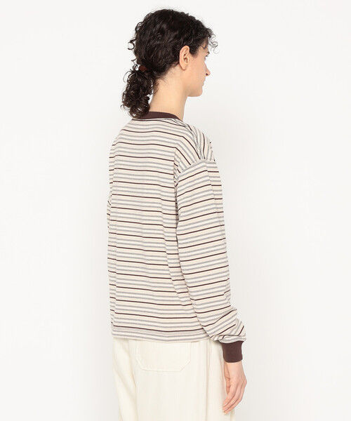 DANTON（ダントン）の「Women's Long Sleeve T-shirt Stripe（Tシャツ/カットソー・レディース・ブラック系その他/ブルー系その他5/ホワイト系その他5/イエロー系その他/レッド系その他/ベージュ系その他/ブルー系その他・M/XS/S）」の13枚目の写真