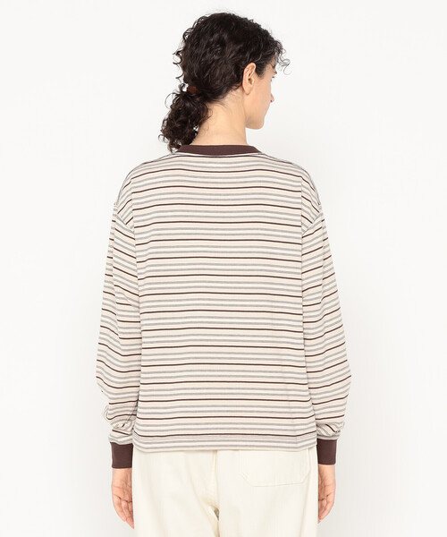 DANTON（ダントン）の「Women's Long Sleeve T-shirt Stripe（Tシャツ/カットソー・レディース・ブラック系その他/ブルー系その他5/ホワイト系その他5/イエロー系その他/レッド系その他/ベージュ系その他/ブルー系その他・M/XS/S）」の14枚目の写真