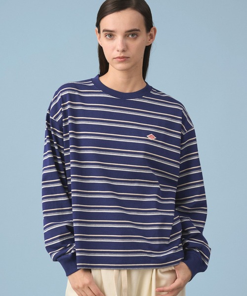 DANTON（ダントン）の「Women's Long Sleeve T-shirt Stripe（Tシャツ/カットソー・レディース・ブラック系その他/ブルー系その他5/ホワイト系その他5/イエロー系その他/レッド系その他/ベージュ系その他/ブルー系その他・M/XS/S）」の5枚目の写真