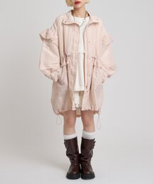 w closet（ダブルクローゼット）の「【さらっと羽織れるナイロン素材】フリルモッズコート（ブルゾン）」
