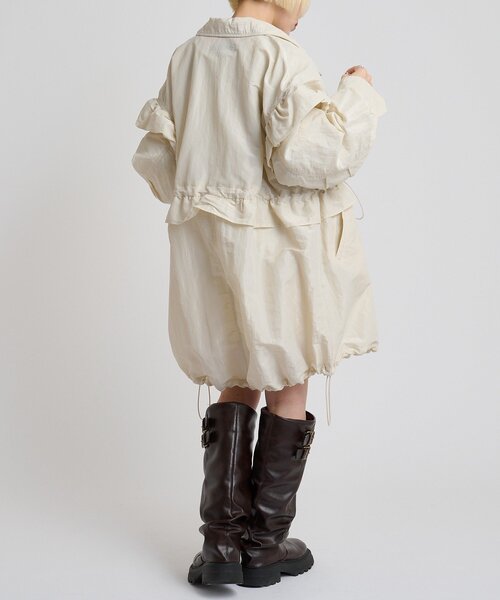 w closet(ダブルクローゼット)の「フリルモッズコート(ブルゾン・レディース・アイボリー/カーキ/ピンク・FREE)」の12枚目の写真