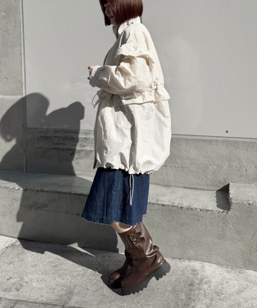 w closet(ダブルクローゼット)の「フリルモッズコート(ブルゾン・レディース・アイボリー/カーキ/ピンク・FREE)」の17枚目の写真