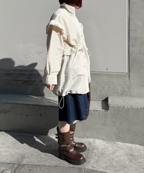 w closet(ダブルクローゼット)の「フリルモッズコート(ブルゾン・レディース・アイボリー/カーキ/ピンク・FREE)」の19枚目の写真