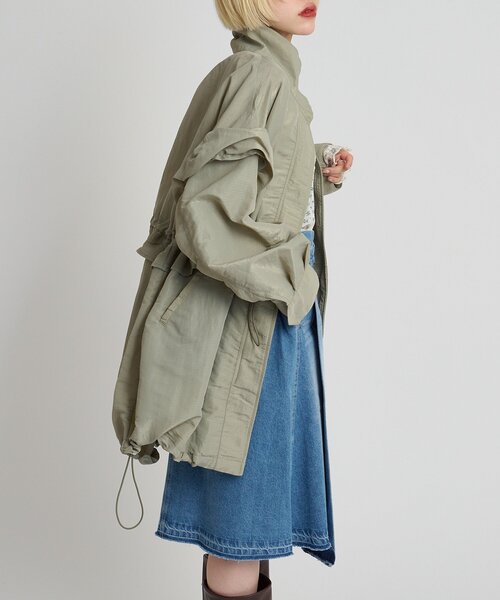 w closet(ダブルクローゼット)の「フリルモッズコート(ブルゾン・レディース・アイボリー/カーキ/ピンク・FREE)」の22枚目の写真