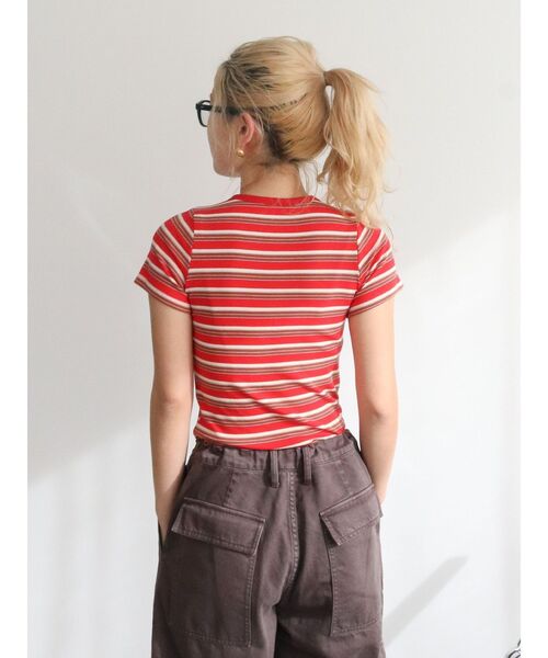 Ungrid(アングリッド)の「マルチボーダーヘンリーTee(Tシャツ/カットソー・レディース・レッド/チャコールグレー/ブラウン・FREE)」の16枚目の写真