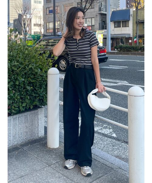 Ungrid(アングリッド)の「マルチボーダーヘンリーTee(Tシャツ/カットソー・レディース・レッド/チャコールグレー/ブラウン・FREE)」の22枚目の写真