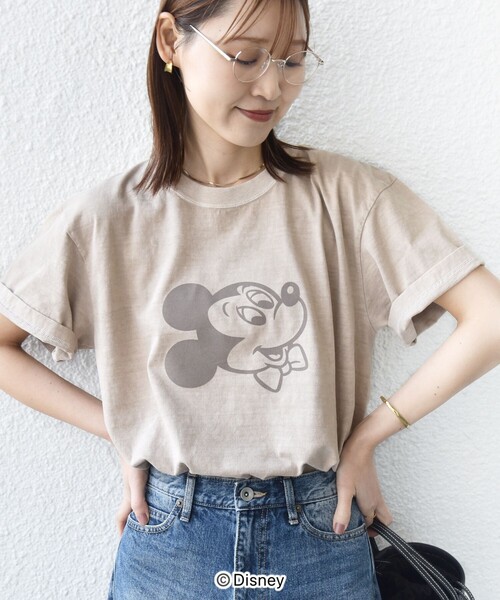 GOOD ROCK SPEED（グッドロックスピード）の「【SHIPS別注】GOOD ROCK SPEED:MICKEY / TEE（Tシャツ/カットソー・レディース・ダークグレー/ベージュ/ネイビー/ホワイト/ブラウン/チャコールグレー/ホワイト系・ONE SIZE）」の6枚目の写真