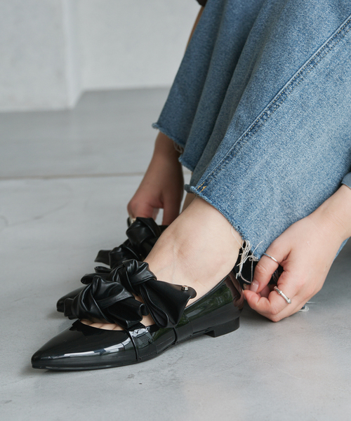 TEMPERATE(テンパレイト)の「TEMPERATE/テンパレイト 別注 MTO-LOLO BIGRIBBON(レインシューズ・レディース・ブラック・36/40/39/38/37)」の6枚目の写真
