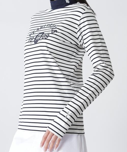 PEARLY GATES(パーリーゲイツ)の「【PEARLY GATES】ボーダー柄 80/1 36Gベアカノコ(Tシャツ/カットソー・レディース・ホワイト系その他・SMALL/MEDIUM/LARGE)」の2枚目の写真