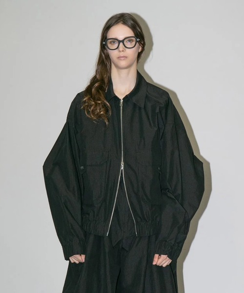 my beautiful landlet(マイビューティフルランドレット)の「【my beautiful landlet】Cotton×Recycled Nylon(ブルゾン・メンズ・ブラック/チャコールグレー/ネイビー・1)」の1枚目の写真