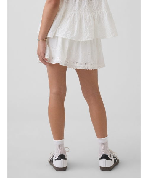 GAP（ギャップ）の「アイレット フォールドオーバー ミニスカート・スコート (キッズ)（スカート・キッズ・オフホワイト/イエロー・120cm/160cm/150cm/140cm/130cm/110cm）」の5枚目の写真