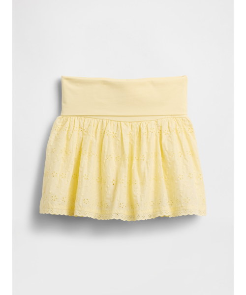 GAP（ギャップ）の「アイレット フォールドオーバー ミニスカート・スコート (キッズ)（スカート・キッズ・オフホワイト/イエロー・120cm/160cm/150cm/140cm/130cm/110cm）」の2枚目の写真