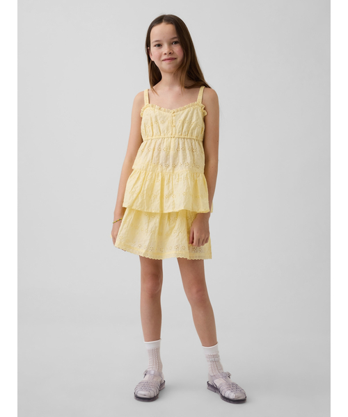 GAP（ギャップ）の「アイレット フォールドオーバー ミニスカート・スコート (キッズ)（スカート・キッズ・オフホワイト/イエロー・120cm/160cm/150cm/140cm/130cm/110cm）」の3枚目の写真