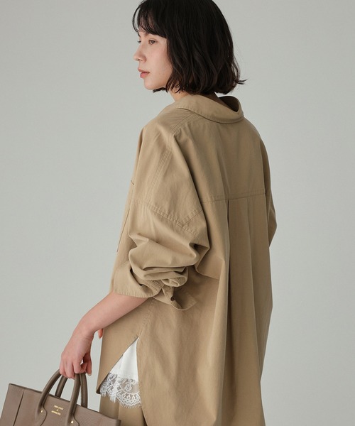 BABYLONE（バビロン）の「WASHオーバーシャツ（シャツ/ブラウス・レディース・ネイビー/ベージュ/ホワイト・フリー）」の5枚目の写真