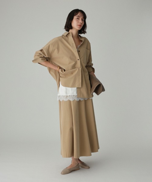 BABYLONE（バビロン）の「WASHオーバーシャツ（シャツ/ブラウス・レディース・ネイビー/ベージュ/ホワイト・フリー）」の8枚目の写真