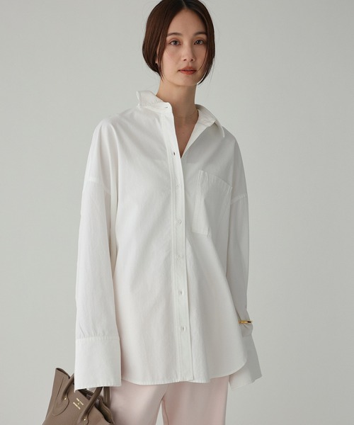 BABYLONE（バビロン）の「WASHオーバーシャツ（シャツ/ブラウス・レディース・ネイビー/ベージュ/ホワイト・フリー）」の18枚目の写真