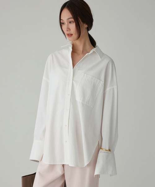 BABYLONE（バビロン）の「WASHオーバーシャツ（シャツ/ブラウス・レディース・ネイビー/ベージュ/ホワイト・フリー）」の19枚目の写真