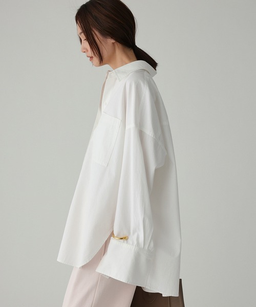 BABYLONE（バビロン）の「WASHオーバーシャツ（シャツ/ブラウス・レディース・ネイビー/ベージュ/ホワイト・フリー）」の20枚目の写真