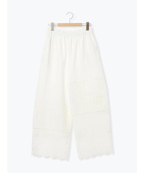 Samansa Mos2（サマンサ モスモス）の「レースパッチワークパンツ（その他パンツ・レディース・ブラック/オフホワイト/キナリ・F）」の2枚目の写真