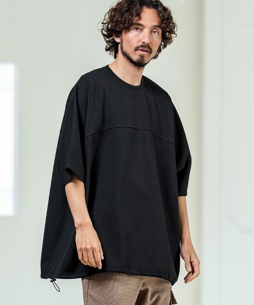 Magine(マージン)の「mt10253- Switching Panel Drawstring Hem Relax Fit Short Sleeve T-Shirt Tシャツ(MGN-261-012)(Tシャツ/カットソー・メンズ・グリーン/オフホワイト/ブラック・48/46/44)」の4枚目の写真