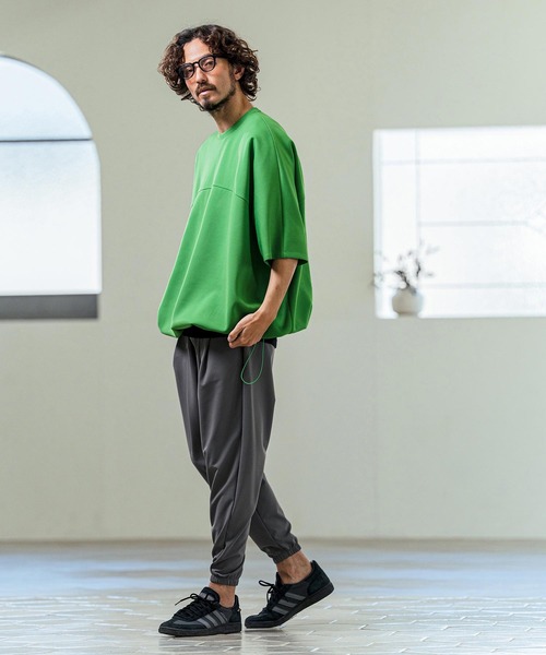 Magine(マージン)の「mt10253- Switching Panel Drawstring Hem Relax Fit Short Sleeve T-Shirt Tシャツ(MGN-261-012)(Tシャツ/カットソー・メンズ・グリーン/オフホワイト/ブラック・48/46/44)」の19枚目の写真