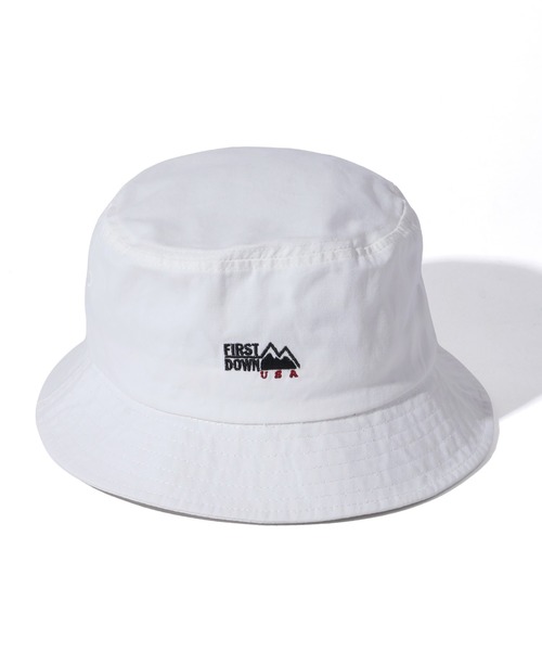 FIRST DOWN（ファーストダウン）の「【FIRST DOWN/ファーストダウン】LOGO TWILL BUCKET HAT/ロゴツイル バケットハット（ハット・メンズ・ブラック/ベージュ/ホワイト・FREE）」の8枚目の写真