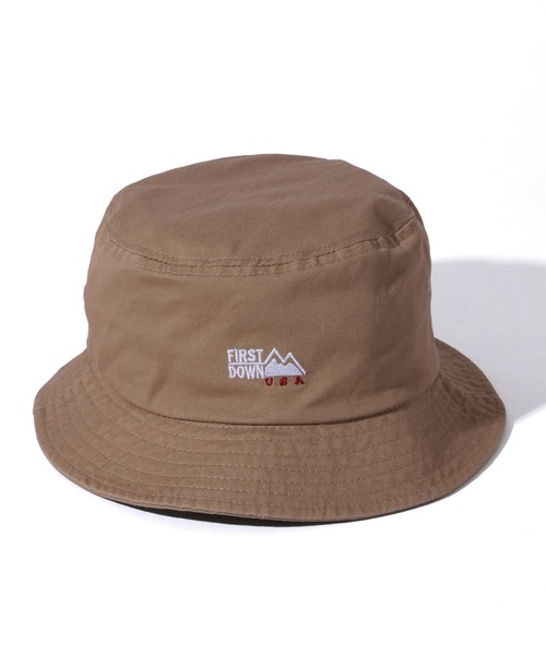 FIRST DOWN（ファーストダウン）の「【FIRST DOWN/ファーストダウン】LOGO TWILL BUCKET HAT/ロゴツイル バケットハット（ハット・メンズ・ブラック/ベージュ/ホワイト・FREE）」の10枚目の写真
