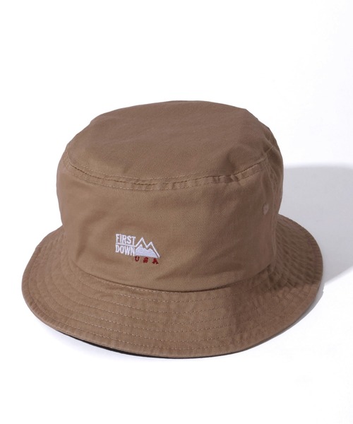 FIRST DOWN（ファーストダウン）の「【FIRST DOWN/ファーストダウン】LOGO TWILL BUCKET HAT/ロゴツイル バケットハット（ハット・メンズ・ブラック/ベージュ/ホワイト・FREE）」の16枚目の写真