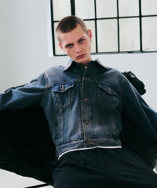 Regen Glanz(レーゲングランツ)の「vintage wash denim jacket / ヴィンテージウォッシュデニムジャケット(デニムジャケット・メンズ・インディゴブルー/グリーン・SMALL/MEDIUM/LARGE)」の9枚目の写真