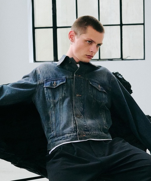 Regen Glanz(レーゲングランツ)の「vintage wash denim jacket / ヴィンテージウォッシュデニムジャケット(デニムジャケット・メンズ・インディゴブルー/グリーン・SMALL/MEDIUM/LARGE)」の10枚目の写真