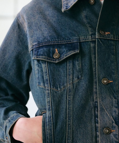 Regen Glanz(レーゲングランツ)の「vintage wash denim jacket / ヴィンテージウォッシュデニムジャケット(デニムジャケット・メンズ・インディゴブルー/グリーン・SMALL/MEDIUM/LARGE)」の18枚目の写真