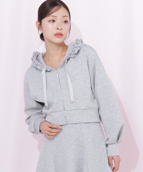 JILL by JILL STUART（ジルバイジルスチュアート）の「ダイバーセットアップ　フリルパーカー（パーカー・レディース・ベージュ/ブラック/グレー・FREE）」の15枚目の写真