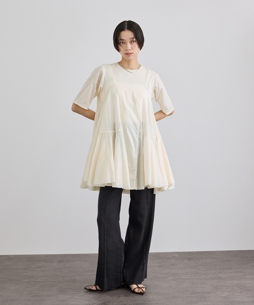 SALON adam et rope'(サロン アダム エ ロペ)の「【AAYUSHI(アユーシ) for SALON】別注ボリュームフレアハーフスリーブワンピース(ワンピース・レディース・キナリ/ダークブラウン・FREE)」の20枚目の写真