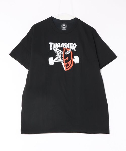 THRASHER(スラッシャー)の「SPITFIRE THRASH BURN S/S T-SHIRTS/ THRASHER スラッシャー ロゴプリント 半袖Tシャツ ユニセックス(Tシャツ/カットソー・メンズ・ブラック/アーミー・MEDIUM/LARGE/X-LARGE)」の8枚目の写真