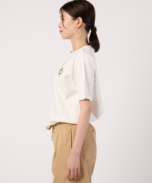 Arnold Palmer（アーノルドパーマー）の「クローバーモチーフ シェア Tシャツ（Tシャツ/カットソー・レディース・ホワイト/ミント・LL/L/M/S/XS）」の7枚目の写真
