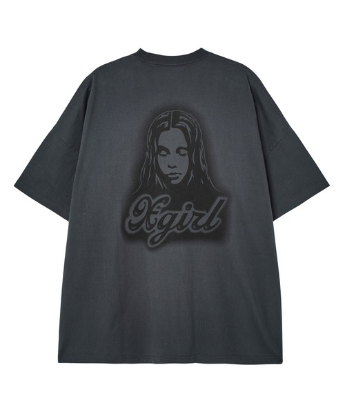 X-girl(エックスガール)の「SPRAY FACE S/S BIG TEE DRESS(ワンピース・レディース・ホワイト/チャコール/ベージュ・S/M)」の2枚目の写真