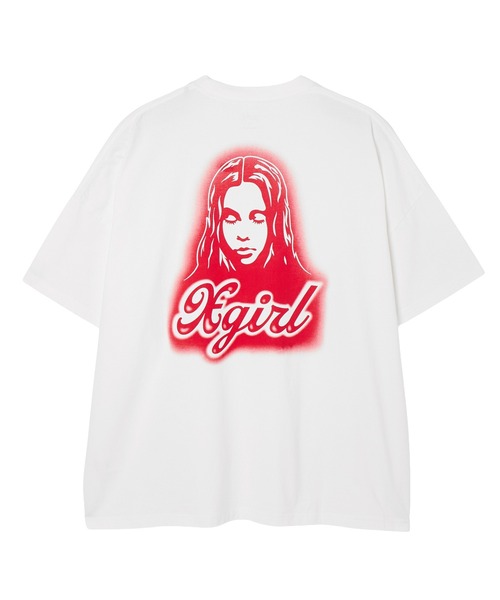 X-girl(エックスガール)の「SPRAY FACE S/S BIG TEE DRESS(ワンピース・レディース・ホワイト/チャコール/ベージュ・S/M)」の7枚目の写真