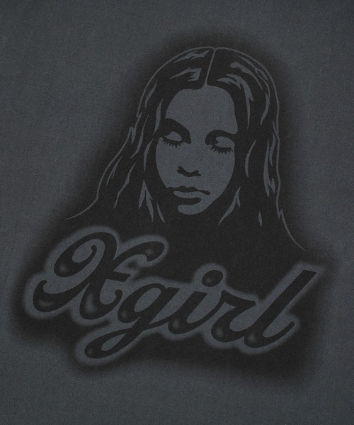 X-girl(エックスガール)の「SPRAY FACE S/S BIG TEE DRESS(ワンピース・レディース・ホワイト/チャコール/ベージュ・S/M)」の13枚目の写真