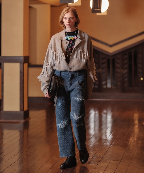 amok（アモク）の「PUNCHING DENIM PANTS（デニムパンツ・メンズ・ブラック/インディゴブルー・L/M/S）」の15枚目の写真