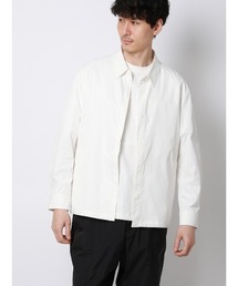 SUIT SQUARE | FLAT シャツアウター ウォッシャブル ストレッチ 速乾 シルキーツイル 無地(テーラードジャケット)