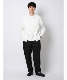 FLAT（フラット）の「FLAT シャツアウター ウォッシャブル ストレッチ 速乾 シルキーツイル 無地（テーラードジャケット）」