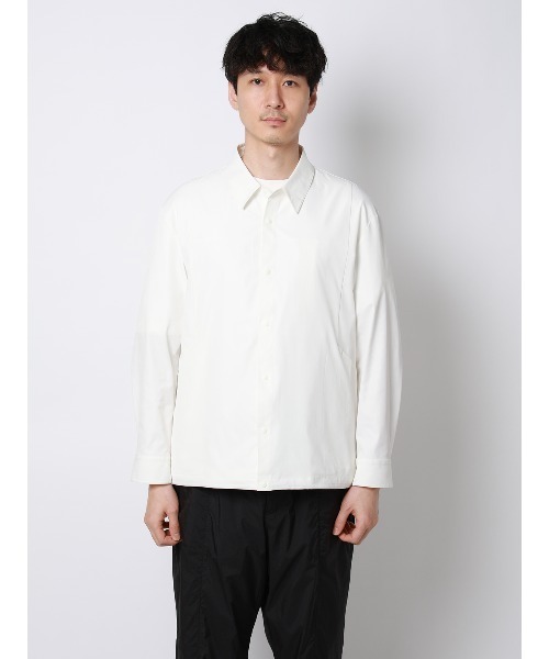 FLAT(フラット)の「FLAT シャツアウター ウォッシャブル ストレッチ 速乾 シルキーツイル 無地(テーラードジャケット・メンズ・ホワイト・S/M/L)」の3枚目の写真