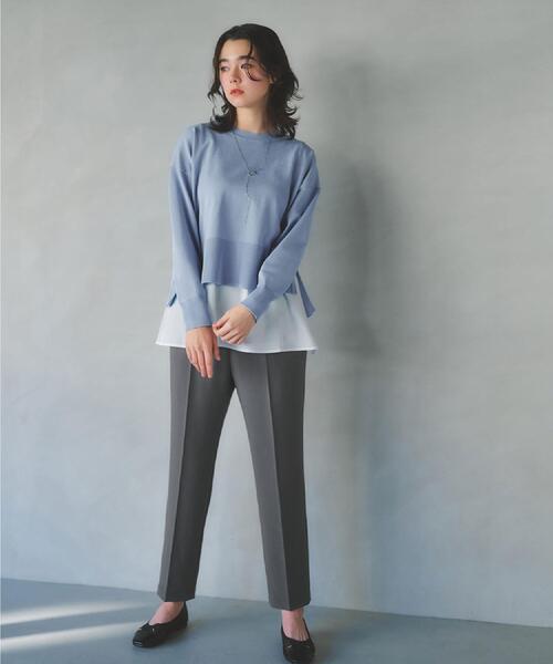 OPAQUE.CLIP（オペークドットクリップ）の「美脚ストレッチイージーテーパードパンツ【洗濯機OK】（その他パンツ・レディース・チャコールグレー/ブラック/ライトベージュ/ピンク・34/36/38/40/42）」の11枚目の写真