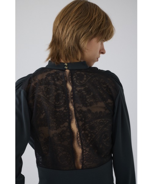 RIM.ARK(リムアーク)の「Hidden detail drape tops ヒドゥン ディテール ドレープ トップス(シャツ/ブラウス・レディース・ブラック・38/36)」の1枚目の写真