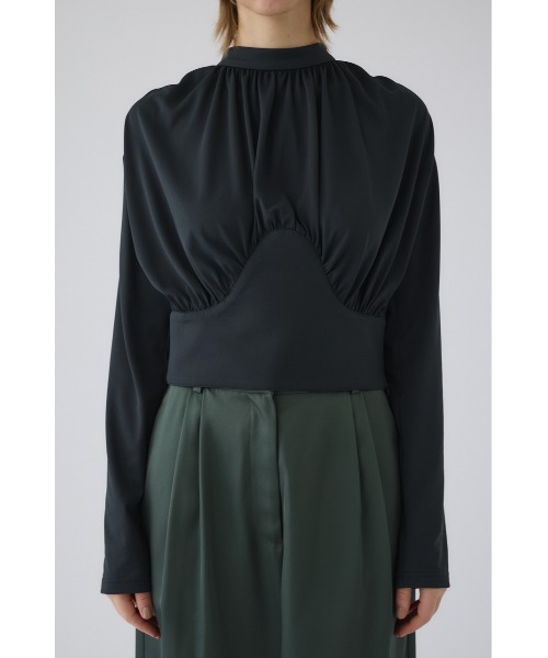 RIM.ARK(リムアーク)の「Hidden detail drape tops ヒドゥン ディテール ドレープ トップス(シャツ/ブラウス・レディース・ブラック・38/36)」の12枚目の写真