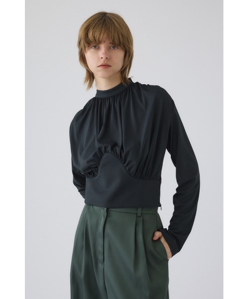 RIM.ARK(リムアーク)の「Hidden detail drape tops ヒドゥン ディテール ドレープ トップス(シャツ/ブラウス・レディース・ブラック・38/36)」の3枚目の写真