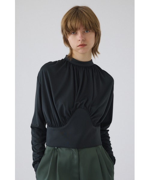 RIM.ARK(リムアーク)の「Hidden detail drape tops ヒドゥン ディテール ドレープ トップス(シャツ/ブラウス・レディース・ブラック・38/36)」の5枚目の写真