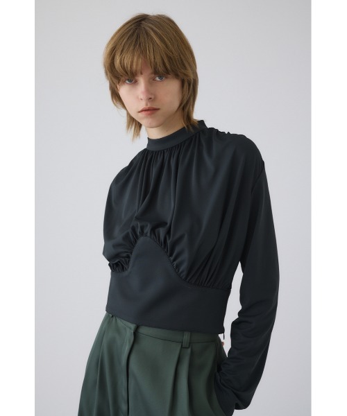 RIM.ARK(リムアーク)の「Hidden detail drape tops ヒドゥン ディテール ドレープ トップス(シャツ/ブラウス・レディース・ブラック・38/36)」の6枚目の写真