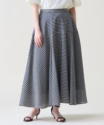 ギンガムチェックフレアスカート